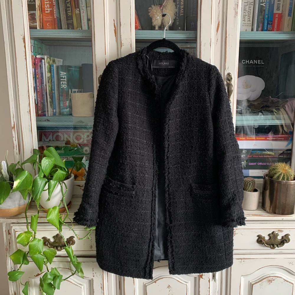 Zara black Tweed coat